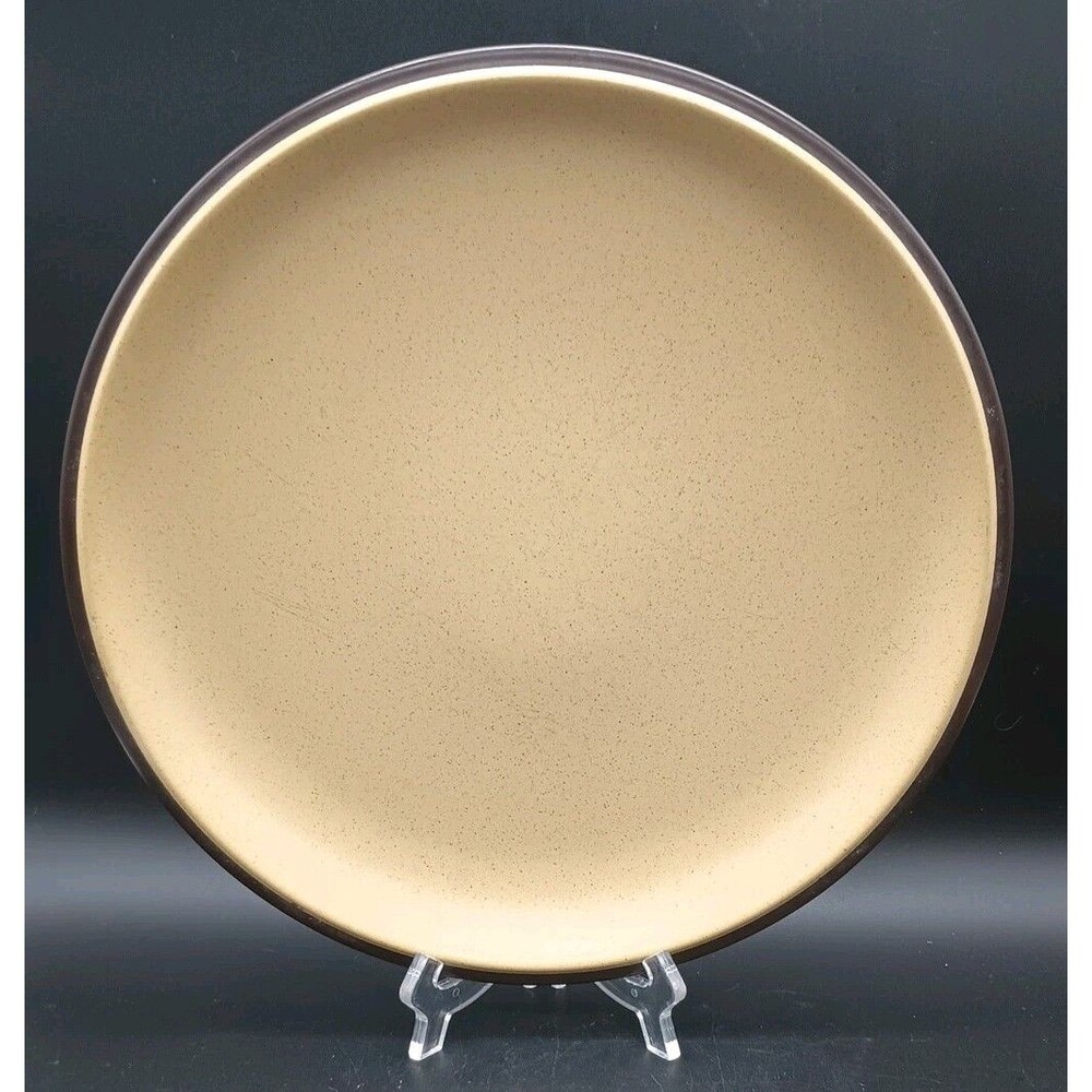 Vtg Noritake Folkstone Equator 8506 12" Chop Plate Yellow Brown Speckled
